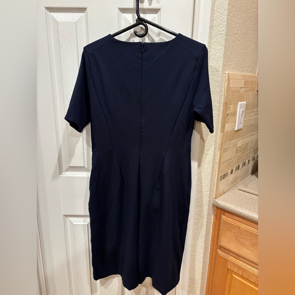 Lands' End Classic Navy Fitted Midi Dress Size 10 - Picture 8 of 8